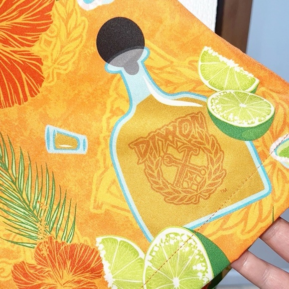 Dixxon The Anejo Short Sleeve Summer Tropical Drinking Alcoha Orange Men's Shirt - Picture 3 of 10